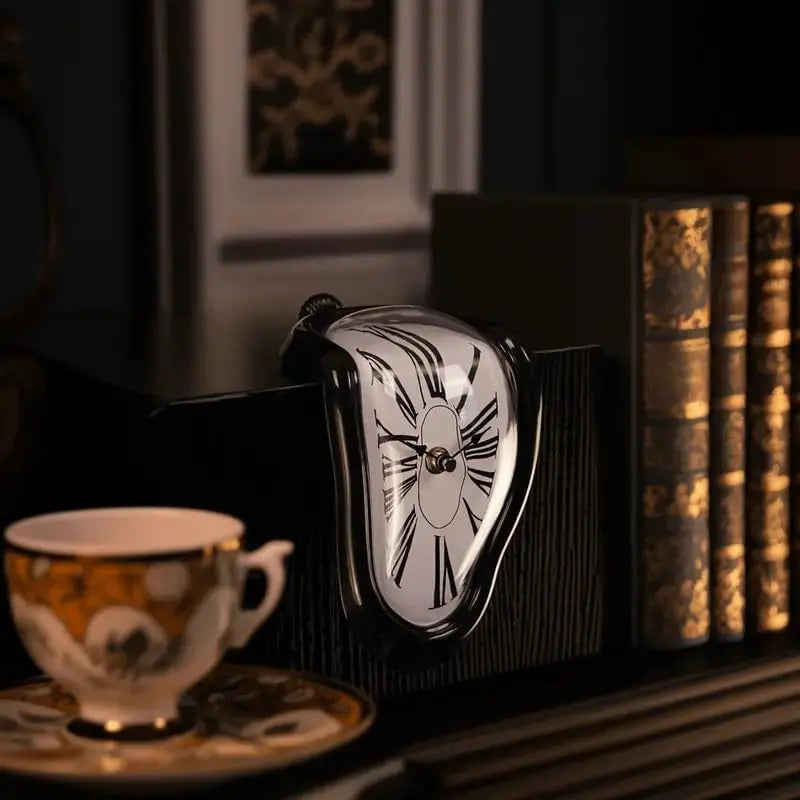 Salvador Dali Melting Clock, Creative Decorative Clock, Surrealist Art Melted Clock Funny Decor Gift for Home Office Desk Shelf Wall