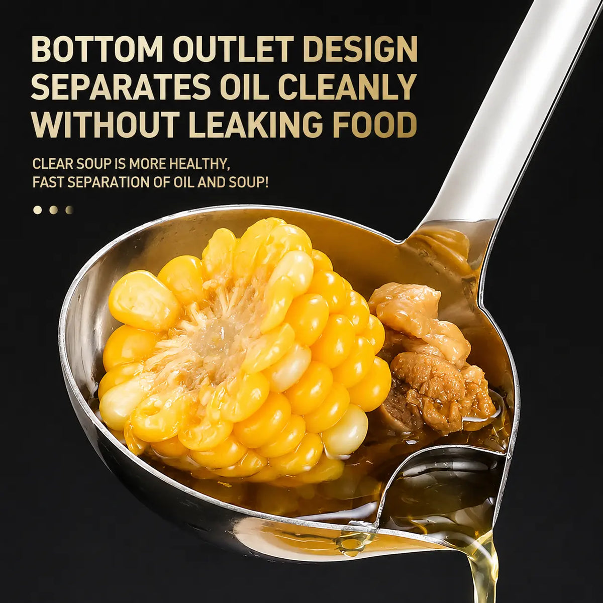 Household Oil Water Separator Ladle Density Principle Grease Remover Strainer Spoon Kitchen Daily Cooking Gadget