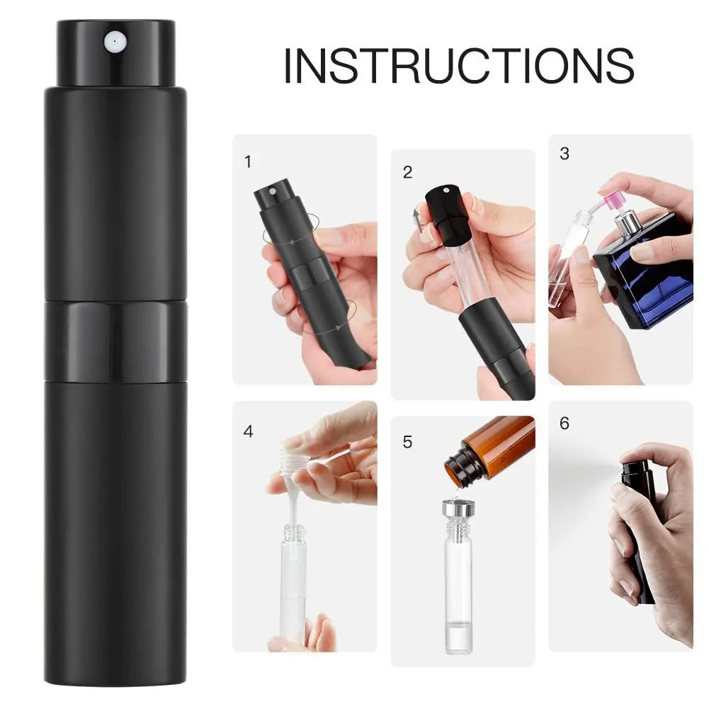 Home Supplies Multi-Pack Bundle - 3-Piece 8Ml Refillable Aluminum Cosmetic Perfume Sprays (Adjustable, ABS Rotating Mechanism, Portable Travel), Airtight Stackable Snack Containers (Maintains Freshness), XXL Rolling-Wheel Under-Bed Storage Organizers