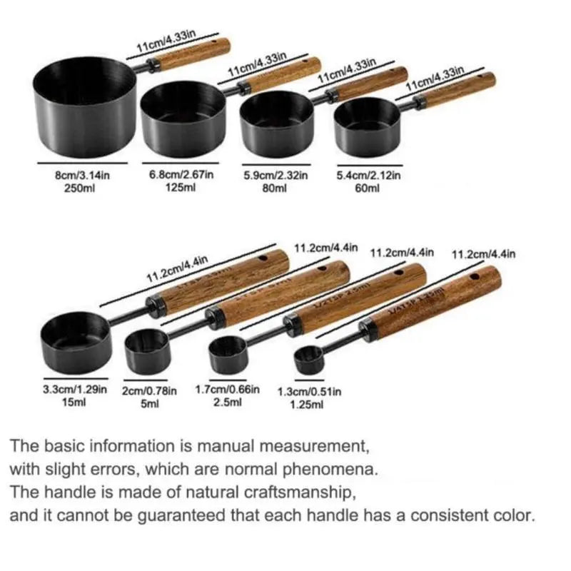 Stainless Steel Measuring Cup & Spoon Set, 4/8 Multifunctional Measuring Utensils with Handle, Stainless Steel Dishwasher Safe, Nesting Metal Spoons and Cups for Cooking and Baking Supplies, Kitchen Measuring Utensils, Kitchenware, Food Measuring Tool