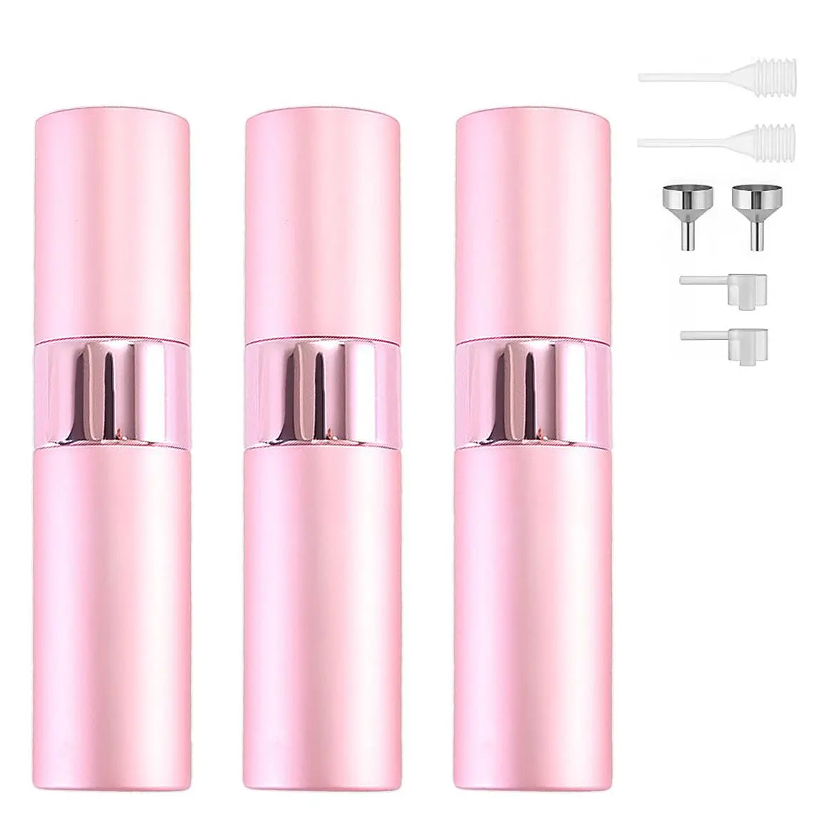 Home Supplies Multi-Pack Bundle - 3-Piece 8Ml Refillable Aluminum Cosmetic Perfume Sprays (Adjustable, ABS Rotating Mechanism, Portable Travel), Airtight Stackable Snack Containers (Maintains Freshness), XXL Rolling-Wheel Under-Bed Storage Organizers