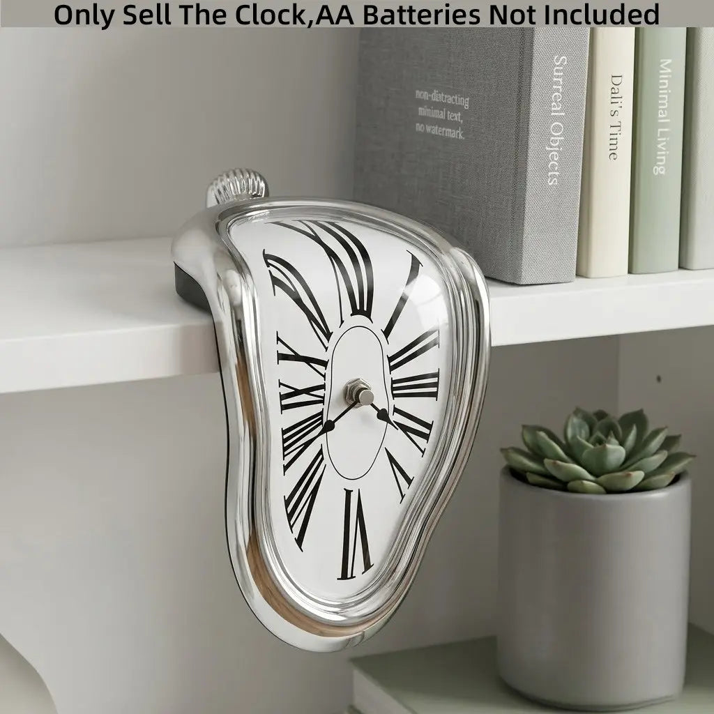 Salvador Dali Melting Clock, Creative Decorative Clock, Surrealist Art Melted Clock Funny Decor Gift for Home Office Desk Shelf Wall