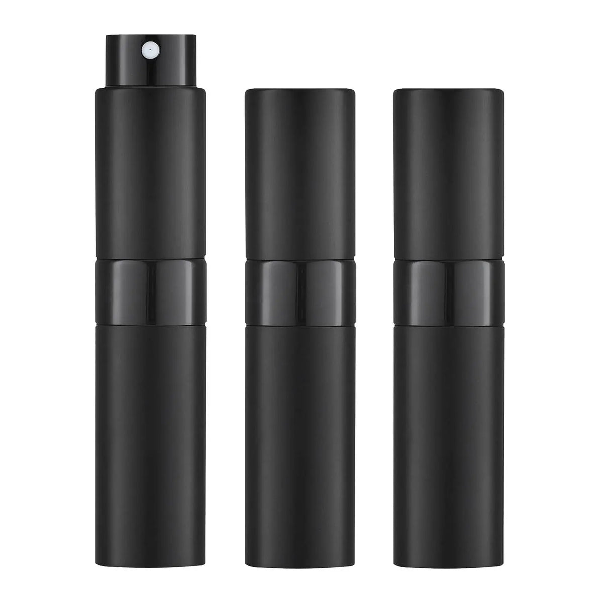 Home Supplies Multi-Pack Bundle - 3-Piece 8Ml Refillable Aluminum Cosmetic Perfume Sprays (Adjustable, ABS Rotating Mechanism, Portable Travel), Airtight Stackable Snack Containers (Maintains Freshness), XXL Rolling-Wheel Under-Bed Storage Organizers