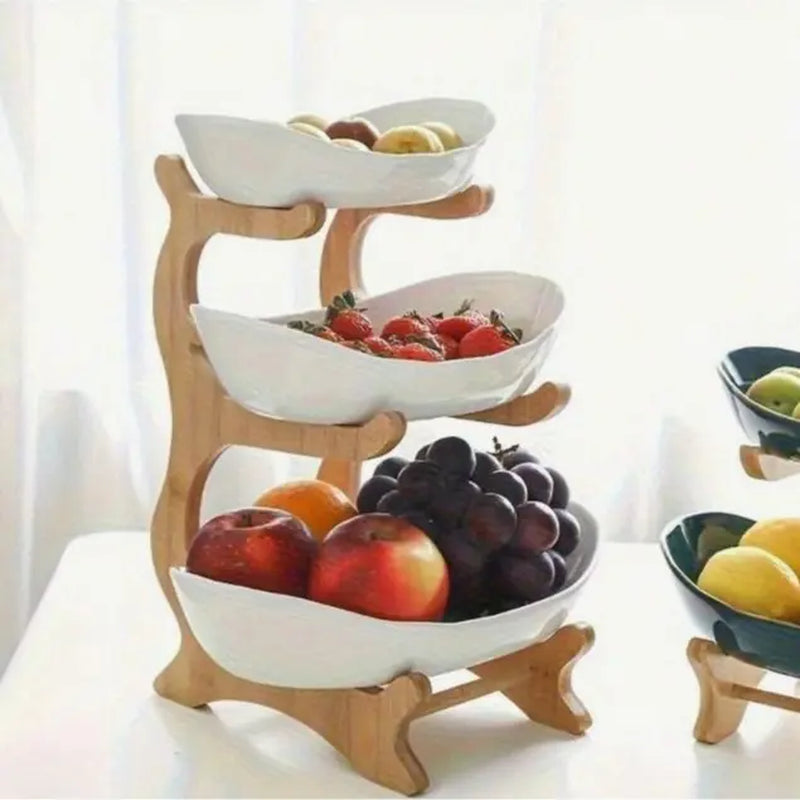 3-Tier Fruit Bowl Stand - 2026 Tiktok Trending Home Organizer, Tiered Bowls, Food & Fruit Storage Organizer Racks & Displays for Hosting & Home Decor