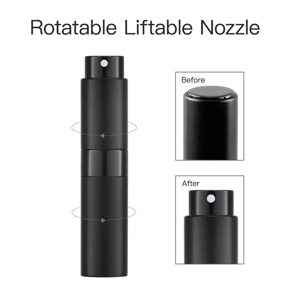Home Supplies Multi-Pack Bundle - 3-Piece 8Ml Refillable Aluminum Cosmetic Perfume Sprays (Adjustable, ABS Rotating Mechanism, Portable Travel), Airtight Stackable Snack Containers (Maintains Freshness), XXL Rolling-Wheel Under-Bed Storage Organizers