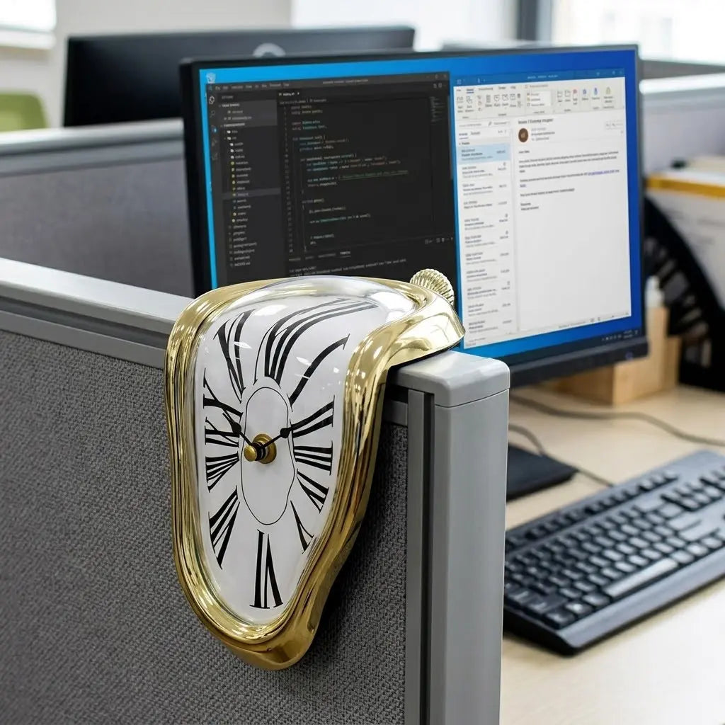 Salvador Dali Melting Clock, Creative Decorative Clock, Surrealist Art Melted Clock Funny Decor Gift for Home Office Desk Shelf Wall