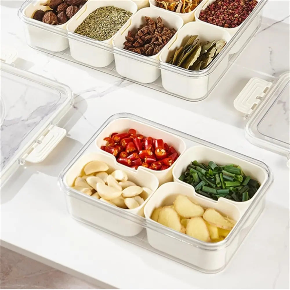 1 Pack (4/8 Compartments)Snackle Box Charcuterie Container Divided Serving Tray with Lid and Handle Portable Snack Platters for Fruit Nuts Candy Entertaining Party Picnic