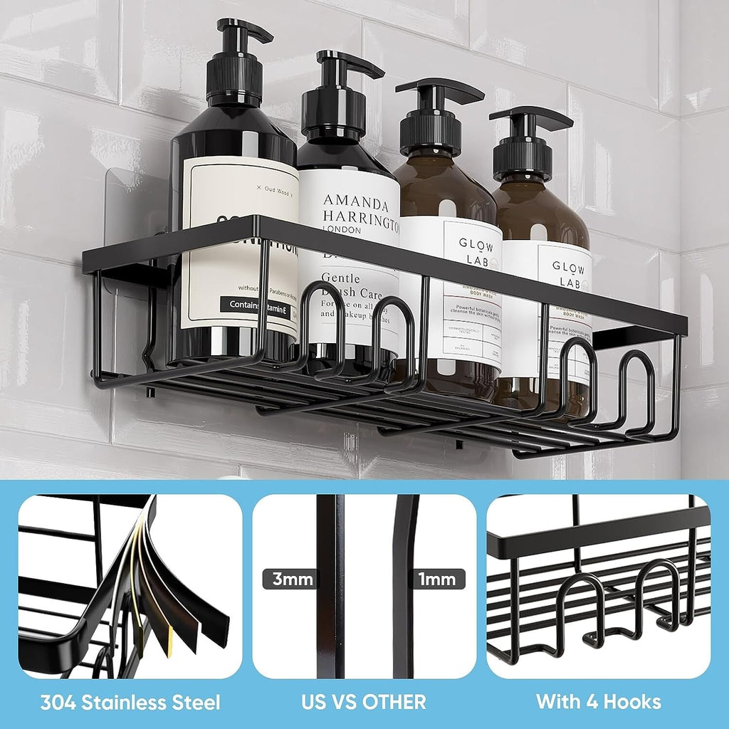 5 Pack Shower Caddy Adhesive Shower Organizer for Bathroom Storage & Kitchen