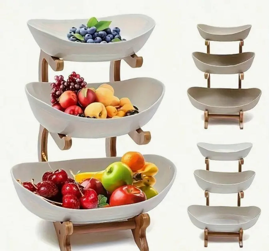 3-Tier Fruit Bowl Stand - 2026 Tiktok Trending Home Organizer, Tiered Bowls, Food & Fruit Storage Organizer Racks & Displays for Hosting & Home Decor