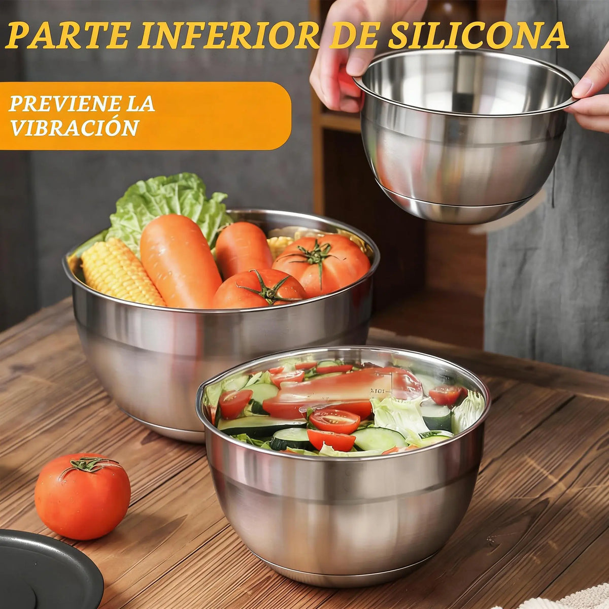 26PCS round Stainless Steel Stackable Mixing Bowls Set with Airtight Lids, Khaki Tableware, Grater Attachments, Utensils & Kitchen Supplies - Mirror Finish (1.5QT, 2.0QT, 2.5QT, 4QT, 7QT Sizes) for Grate & Mix Fast