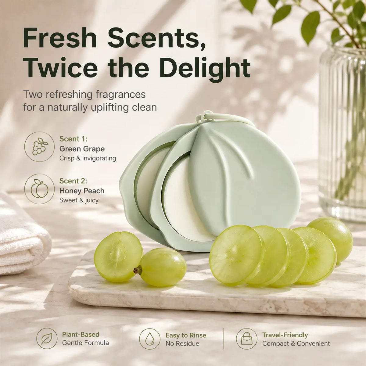 Cute Peach-Shaped Double-Layer Portable Soap Sheet Holder, Travel Soap Container for Traveling, Bathroom Home Supplies Storage Case
