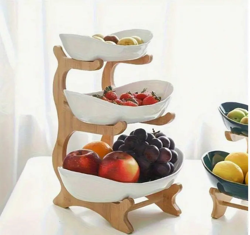 3-Tier Fruit Bowl Stand - 2026 Tiktok Trending Home Organizer, Tiered Bowls, Food & Fruit Storage Organizer Racks & Displays for Hosting & Home Decor