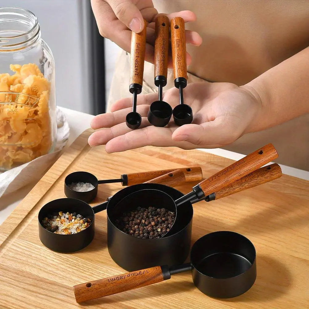 Stainless Steel Measuring Cup & Spoon Set, 4/8 Multifunctional Measuring Utensils with Handle, Stainless Steel Dishwasher Safe, Nesting Metal Spoons and Cups for Cooking and Baking Supplies, Kitchen Measuring Utensils, Kitchenware, Food Measuring Tool