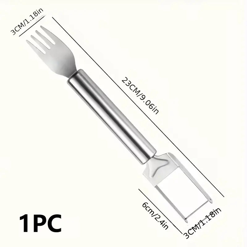 2-In-1 Watermelon Fork Slicer Cutter Stainless Steel Summer Watermelon Cutter for Kitchen Gadget Camping Home Party
