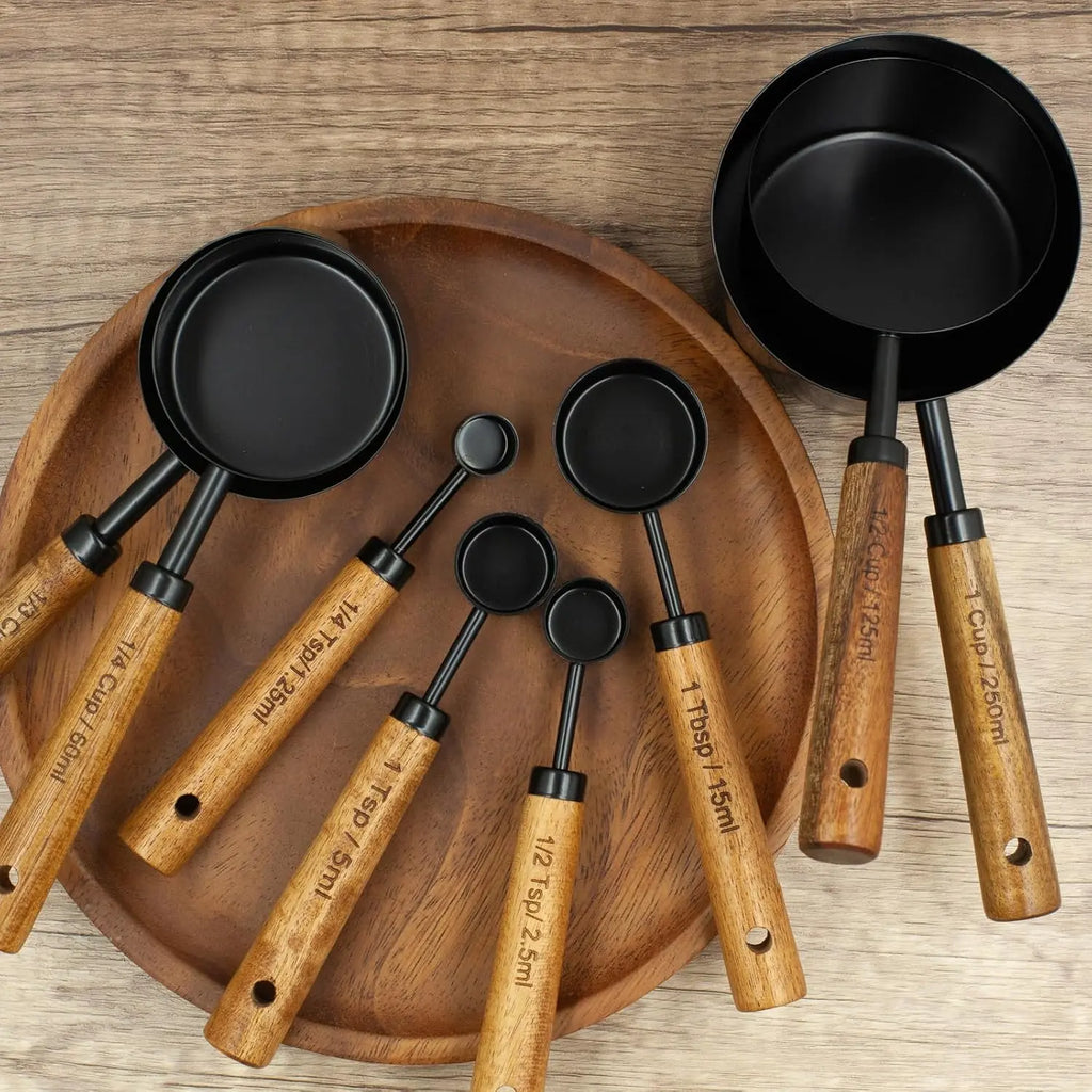 Stainless Steel Measuring Cup & Spoon Set, 4/8 Multifunctional Measuring Utensils with Handle, Stainless Steel Dishwasher Safe, Nesting Metal Spoons and Cups for Cooking and Baking Supplies, Kitchen Measuring Utensils, Kitchenware, Food Measuring Tool