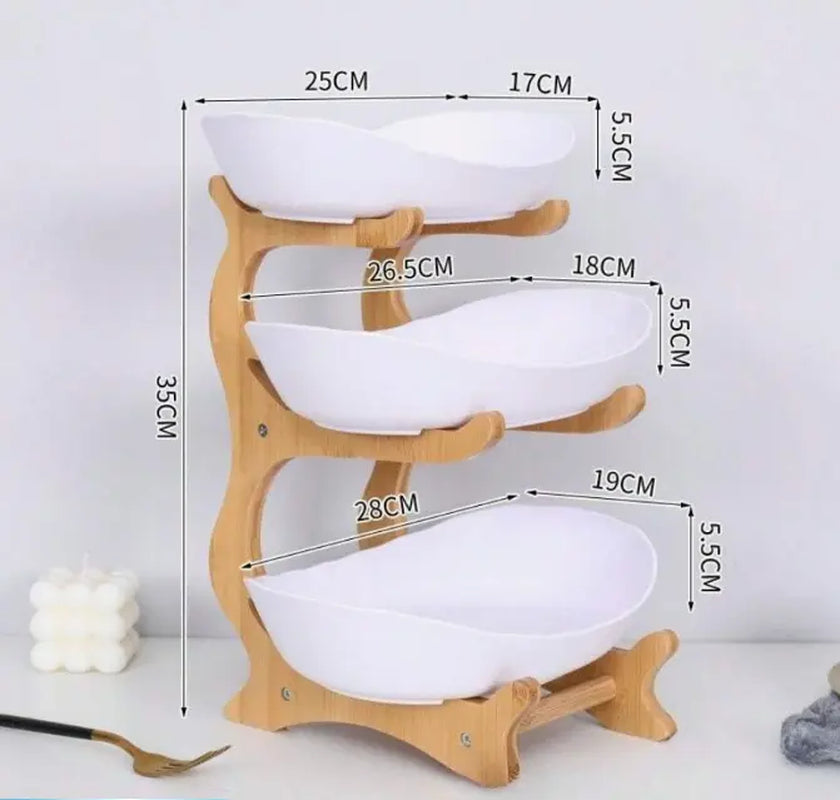 3-Tier Fruit Bowl Stand - 2026 Tiktok Trending Home Organizer, Tiered Bowls, Food & Fruit Storage Organizer Racks & Displays for Hosting & Home Decor