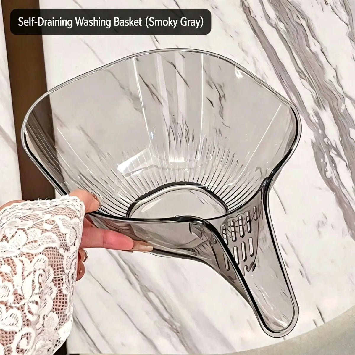 Multifunctional Polypropylene Draining Basket - Kitchen Utensils for Vegetable & Fruit Cleaning, Dry-Wet Sep. Water Filtering Household Gadget