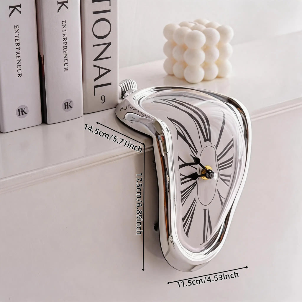 Salvador Dali Melting Clock, Creative Decorative Clock, Surrealist Art Melted Clock Funny Decor Gift for Home Office Desk Shelf Wall