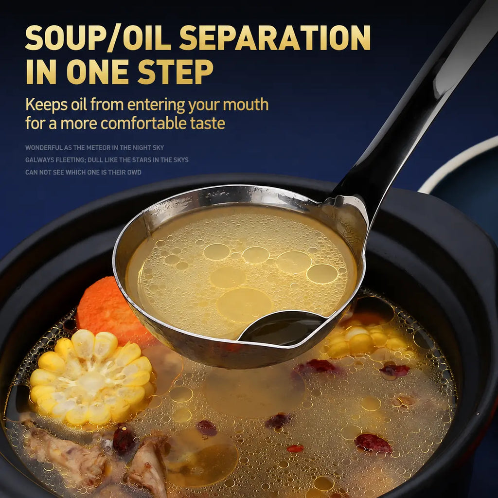Household Oil Water Separator Ladle Density Principle Grease Remover Strainer Spoon Kitchen Daily Cooking Gadget